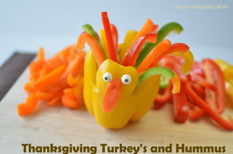 Thanksgiving Turkey Peppers and Hummus. It's never too early to start celebrating Thanksgiving!